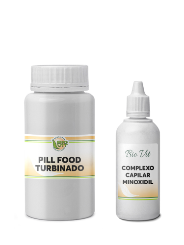 Pill Food Turbinado 60 Cápsulas + Minoxidil 60ml