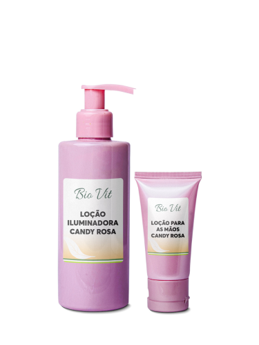 Loção Iluminadora 200ml + Loção para as Mãos 30g Candy Rosa
